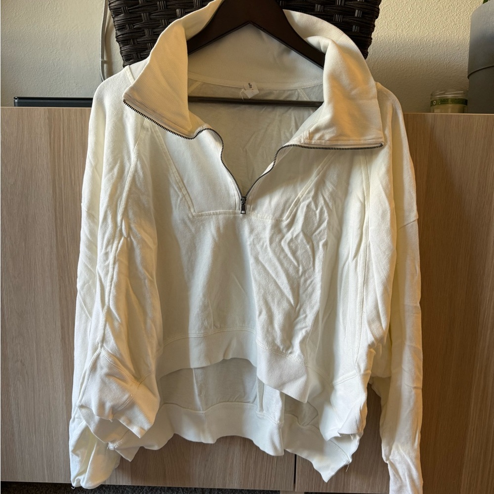 Anthropologie Daily Practice 1/4 zip crop pullover. NWOT